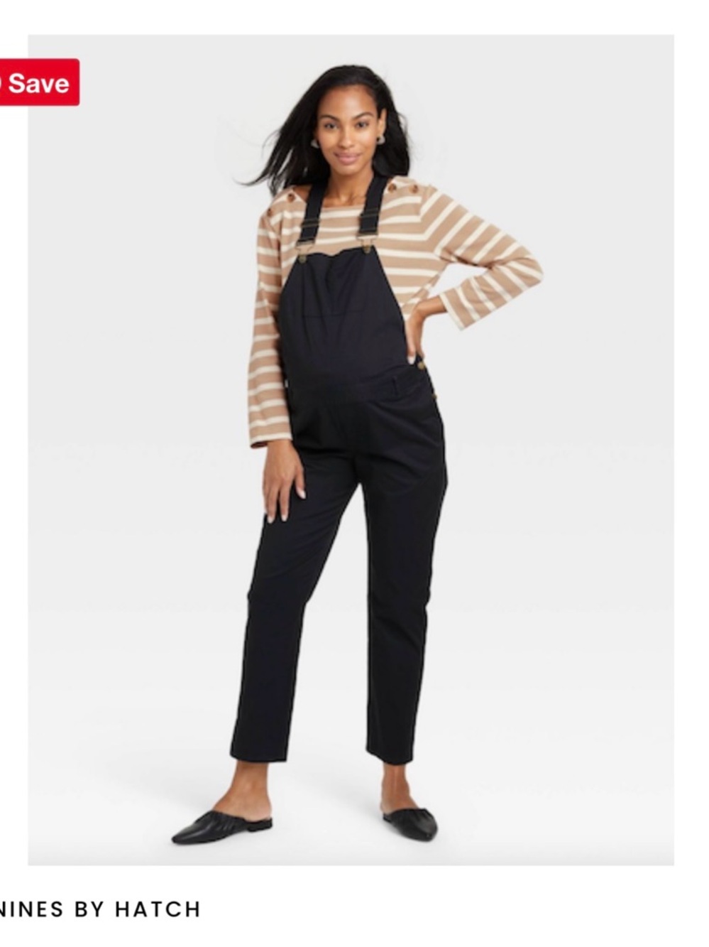 Hatch Black Maternity Denim Overalls